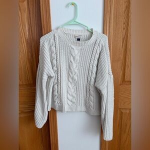 Cozy Cable Knit Women's Sweater - Cream